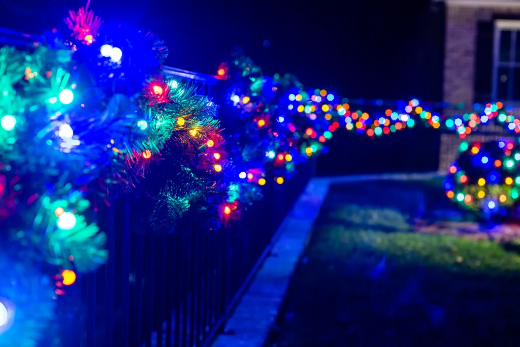 Northstar Illuminations Christmas Lights on railing